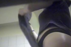 Heavy tit girl changing panty and bending over with nude ass