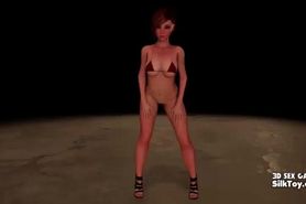 Hot 3D Animated Teen Small Boobs Sexy Show