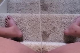 Peeing on the stairs