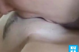 Homemade lesbian girls licking and toying