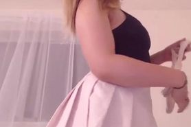 Adorable chubby showing fat ass on cam