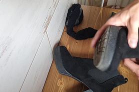 Cumming on her ankle boots