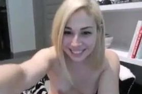Amateur beautiful blonde teen camgirl showing on webcam