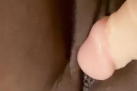 Ebony Snow Pink pussy Thrusting on my toy Cock!!
