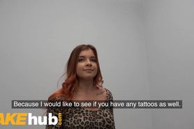 Fake Agent Nipple pierced redhead Russian Renata Fox fucked