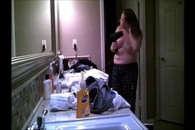 BBW Changing in the Bathroom