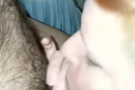 Her teasing me and sucking my hard dick