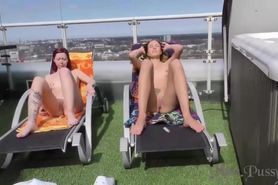 Misspussycat End Of Summer Nude Sunbathing Lesbian Exploration Plus Jacuzzi