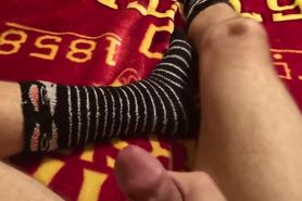 Cumming on fuzzy socks