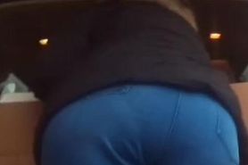 Big candid bbw mature ass in tight jeans