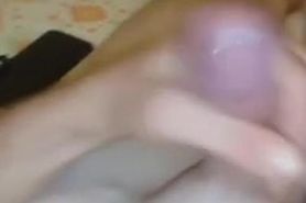 Slow motion male solo with projectile huge cumshot
