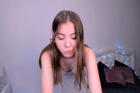 Skinny petite small boobs girl webcaming solo