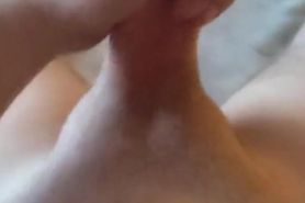 Solo blowing my cum on myself
