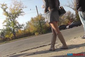 Autumn video upskirt with a lonely gf