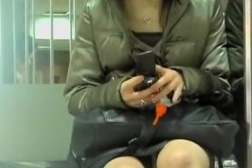 Asian sharking video showing white panties on a cute gal