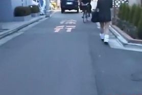 Garage sharking encounter with lovable small Japanese girl being truly stunned