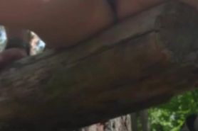 31.cumming rough in the forest in thong