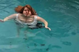 Enormous tits swimming