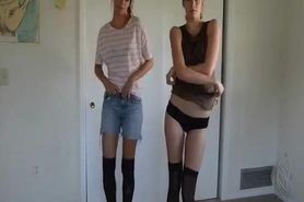 2 sisters strip on webcam