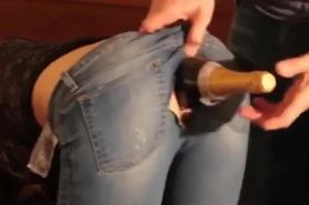 CHAMPAGNE BOTTLE UP HER ASS FISTING