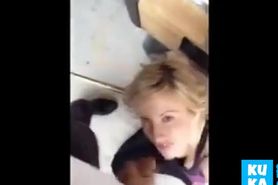 Blonde suck and fucked in public
