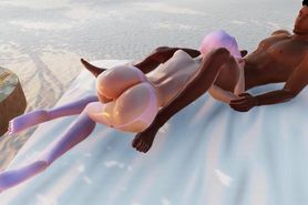 Super Hot BBC Fucking A Tight White Pink Girl Anal in 3D Animation
