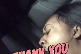 Sexy ebony thanking an essential driver