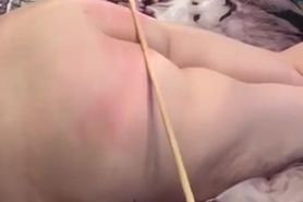Caning punishment from Daddy