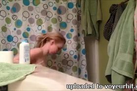 Shaved blonde in shower 02