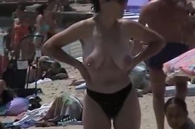 Nude beach adventure of fabulous little bimbos exposing their tight bodies