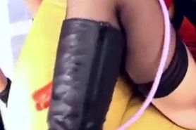 Fetish sex in latex gloves fishnets and boots