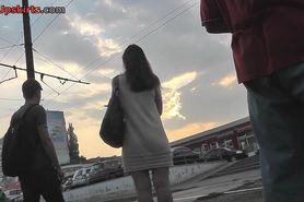 Outstanding girl's view caught on upskirt hidden cam