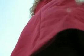 Seducing pantyhose upskirt peeked on the voyeur camera
