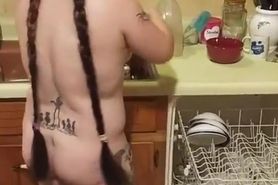 Wife putting up dishes part 3 of 3