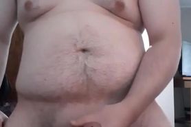 Chubby guy cumming after 2 days