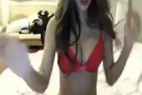 Busty girl on webcam stripping and teasing with her hot sexy body