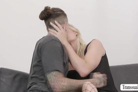 Beautfiul Blonde TS Nikki gets her tight ass fucks from behind