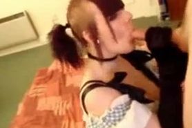 Hot EMO girl in costume gets screwed on webcam