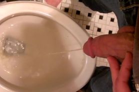 Big Fat Daddy Cock Pissing With Blue Jeans And Sandals