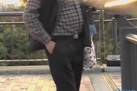 Curious Japanese girl flashes her beaver when her skirt gets lifted