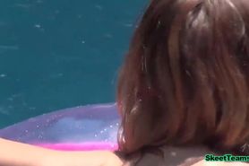 Poolside Sex With Cute Brunette Girl