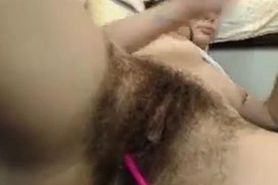 Hot Europe girl on chat showing hairy pussy