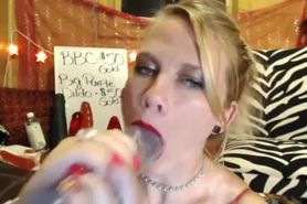 Gagging inked filthy slut Marilyn Joy with monster boobs