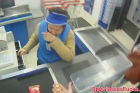 Euro teen pickedup and banged in public POV