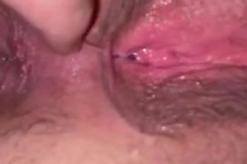 Sloppy used fuck holes glistening after being destroyed