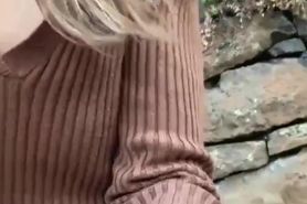 Petite White Girl And Her Camshow In Public