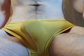 Yellow Underwear Bulge Tease