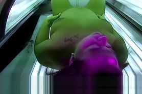 BBW fat Girl masturbates in Live Voyeur solarium.tv