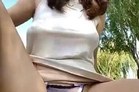 @Didihairypussy - walk braless, masturbate and flashing in a public park