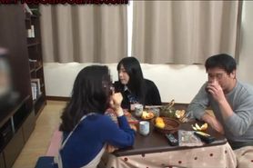 Japanese below the table fucking